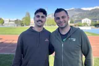 Julien Bonvin et son coach Julien Quennoz, avant le grand départ pour Belek
